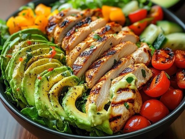 Downloadable Recipe for Grilled Chicken & Avocado Salad Bowl - Etsy